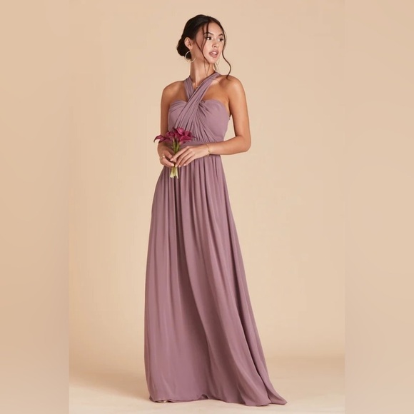 NWT Birdy Grey Grace Convertible Dress in Chiffon Dark Mauve - Picture 2 of 9